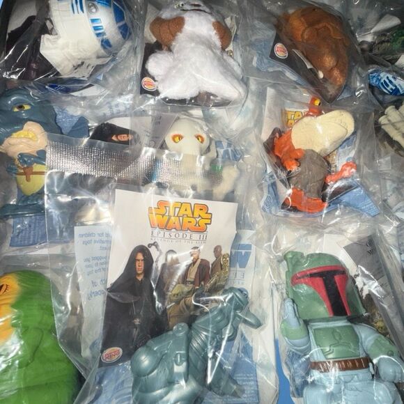 ‘05 Burger King Star Wars Episode III Ewok Darth Maul X-Wing Vader Jaba Figures - Picture 3 of 7